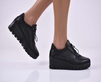 Дамски обувки естествена кожа  черни EOBUVKIBG