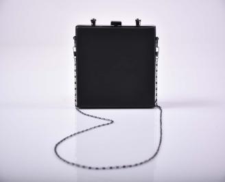 Елегантна абитуриентска чантa брокат черна EOBUVKIBG