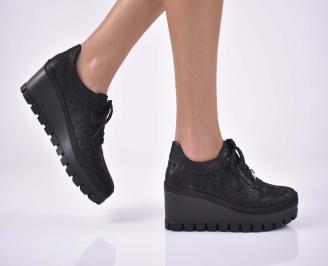 Дамски ортопедични обувки естествена кожа черни EOBUVKIBG
