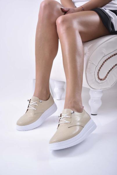 Дамски ортопедични обувки естествена кожа бежови EOBUVKIBG