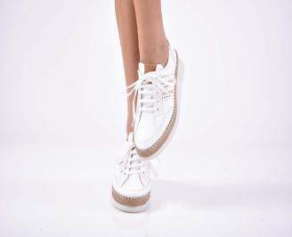 Дамски  обувки естествена кожа бели EOBUVKIBG