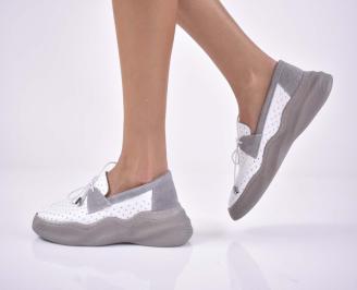 Дамски ортопедични обувки естествена кожа  бели EOBUVKIBG