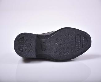 Мъжки ортопедични обувки естествена кожа черни EOBUVKIBG