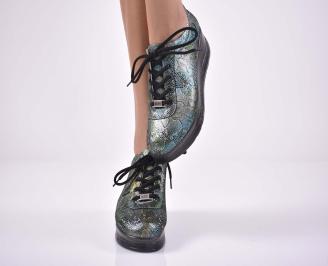 Дамски обувки естествена кожа зелени EOBUVKIBG