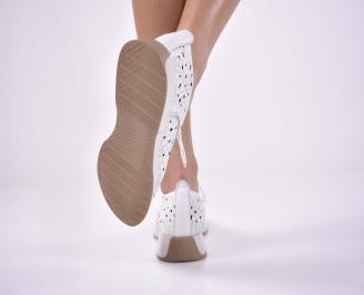 Дамски  обувки естествена кожа бели EOBUVKIBG 3