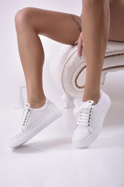 Дамски  обувки естествена кожа бели EOBUVKIBG