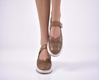 Дамски  обувки естествена кожа кафяви EOBUVKIBG