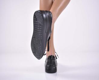 Дамски  обувки естествена кожа черни EOBUVKIBG 3