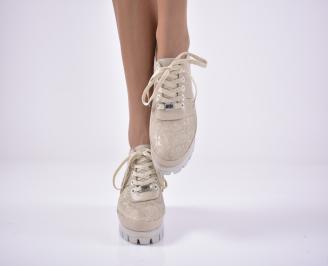Дамски обувки естествена кожа естествена кожа бежови EOBUVKIBG