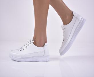 Дамски обувки  естествена кожа бели EOBUVKIBG