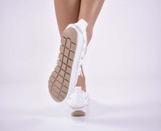 Дамски обувки естествена кожа бели EOBUVKIBG 3
