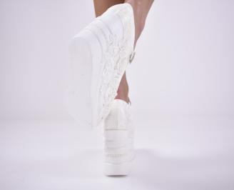 Дамски обувки на платформа бели EOBUVKIBG 3