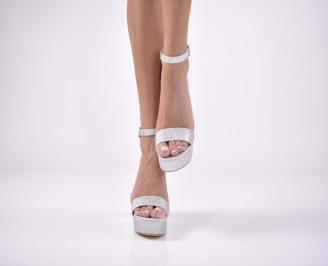 Дамски елегантни сандали в сребристи EOBUVKIBG