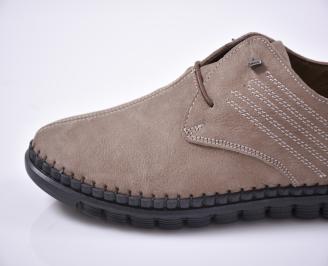 Мъжки  обувки естествен набук  бежови EOBUVKIBG