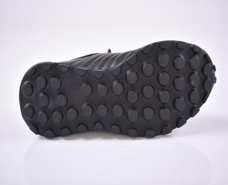 Мъжки ортопедични обувки естествена кожа черни  EOBUVKIBG