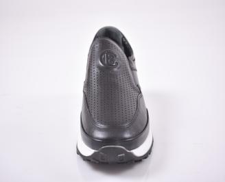 Мъжки ортопедични обувки естествена кожа черни  EOBUVKIBG