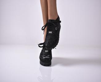 Дамски обувки естествена кожа естествена кожа черни EOBUVKIBG
