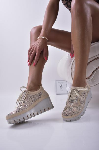 Дамски обувки естествена кожа бежови EOBUVKIBG