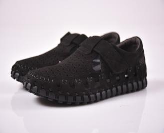 Мъжки сандали естествен набук  черни EOBUVKIBG