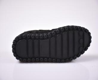 Мъжки сандали естествен набук  черни EOBUVKIBG
