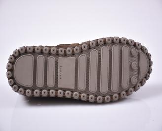Мъжки сандали естествен набук кафяви EOBUVKIBG