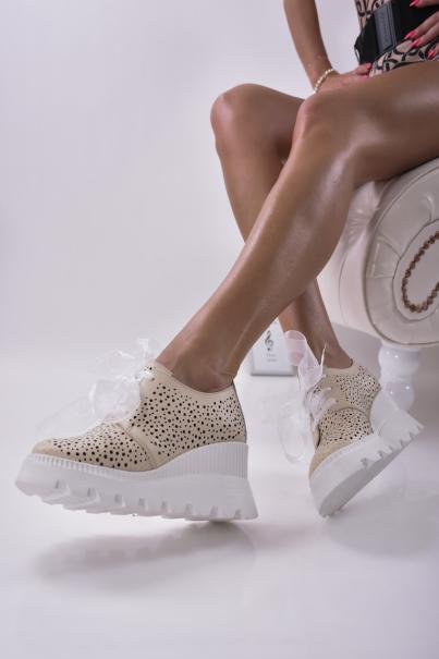 Дамски обувки естествена кожа бежов EOBUVKIBG