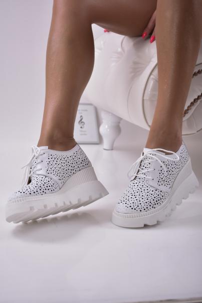 Дамски обувки естествена кожа бели EOBUVKIBG