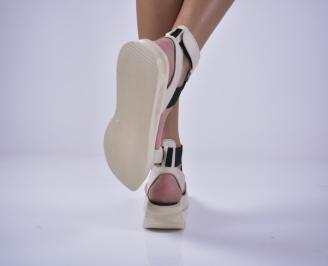 Дамски сандали естествена кожа бежови EOBUVKIBG