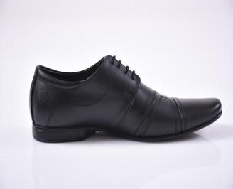 Мъжки официални обувки естествена кожа черни EOBUVKIBG 3