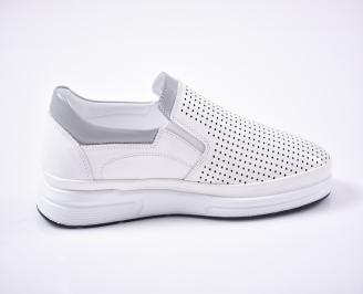 Мъжки  обувки естествена кожа бели  EOBUVKIBG