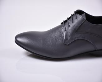 Мъжки обувки естествена кожа сиви EOBUVKIBG