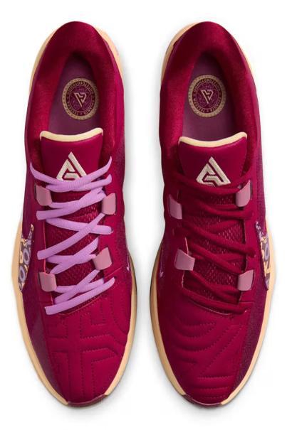 NIKE x Giannis Zoom Freak 5 Alphabet Bros Basketball Shoes Burgundy