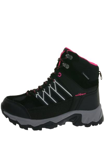 BLACK CREVICE Trekking High-Cut Waterproof Shoes Black/Pink