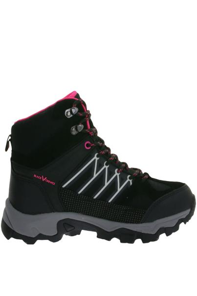 BLACK CREVICE Trekking High-Cut Waterproof Shoes Black/Pink