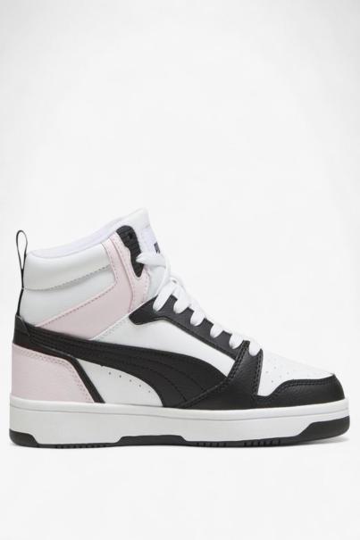 PUMA Rebound V6 Mid Shoes White/Black/Pink