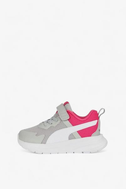 PUMA Evolve Run Mesh Alternative Closure Shoes Grey/Pink Jr