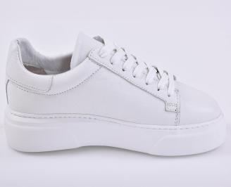 Мъжки кецове естествена кожа бели EOBUVKIBG