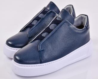 Мъжки кецове естествена кожа сини EOBUVKIBG