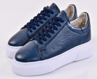 Мъжки кецове естествена кожа сини EOBUVKIBG