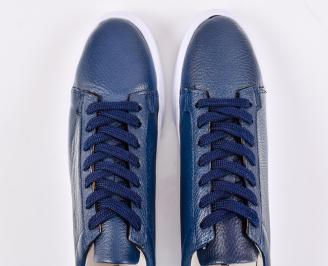 Мъжки кецове естествена кожа сини EOBUVKIBG