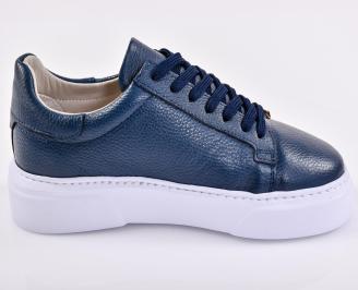 Мъжки кецове естествена кожа сини EOBUVKIBG