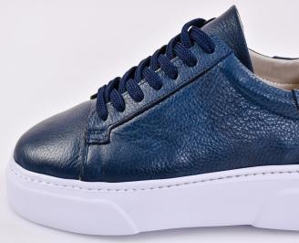 Мъжки кецове естествена кожа сини EOBUVKIBG