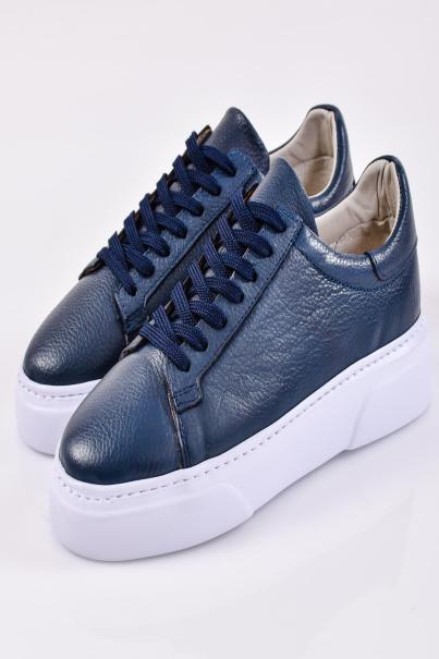 Мъжки кецове естествена кожа сини EOBUVKIBG