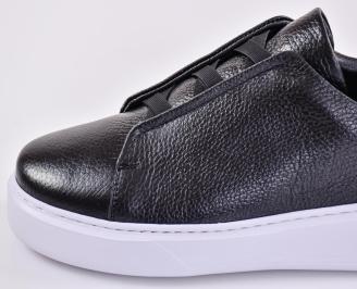 Мъжки кецове естествена кожа черни EOBUVKIBG