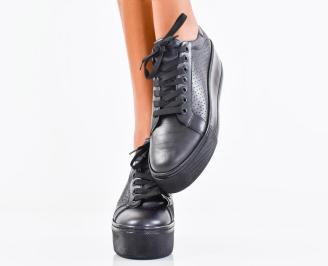 Дамски обувки естествена кожа черни EOBUVKIBG