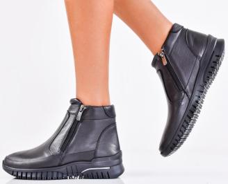 Дамски боти естествена кожа черни EOBUVKIBG