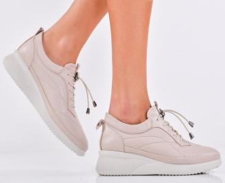 Дамски обувки  естествена кожа бежови EOBUVKIBG