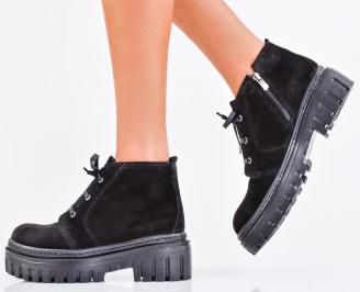 Дамски боти естествен набук черни EOBUVKIBG