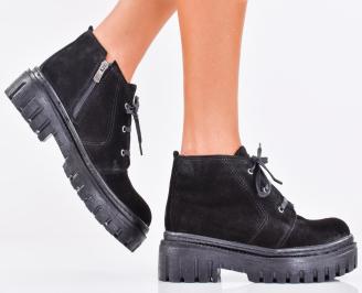 Дамски боти естествен набук черни EOBUVKIBG