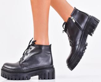 Дамски боти естествена кожа черни EOBUVKIBG